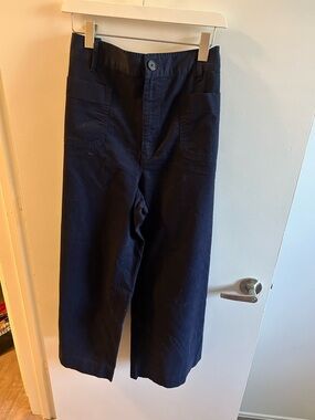 Navy Wide-Leg Cropped Pants - Size XXL (20)